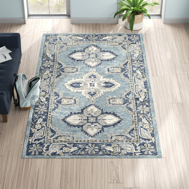 Mistana™ Teen Gracie HandTufted Wool Teal/Navy Area Rug & Reviews